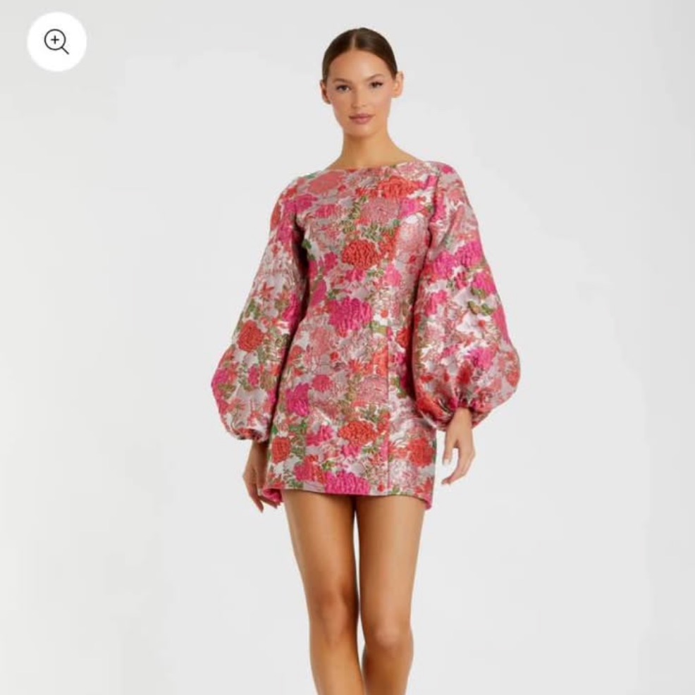 Mac Duggal Pink Floral Mini Dress